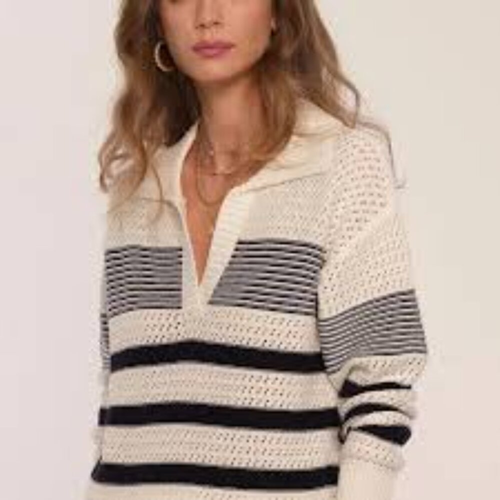 Heartloom | Women's Collared Long Sleeves V-Neck Pullover Dover Sweater Sz S